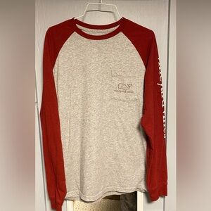 Vineyard Vines Red and Gray Long Sleeve Tee Women’s S